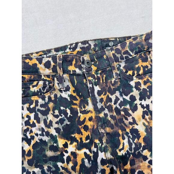 Adriano Goldschmied Pants Womens 25R Leopard Print Farrah Skinny Ankle Mid Rise - Picture 1 of 14